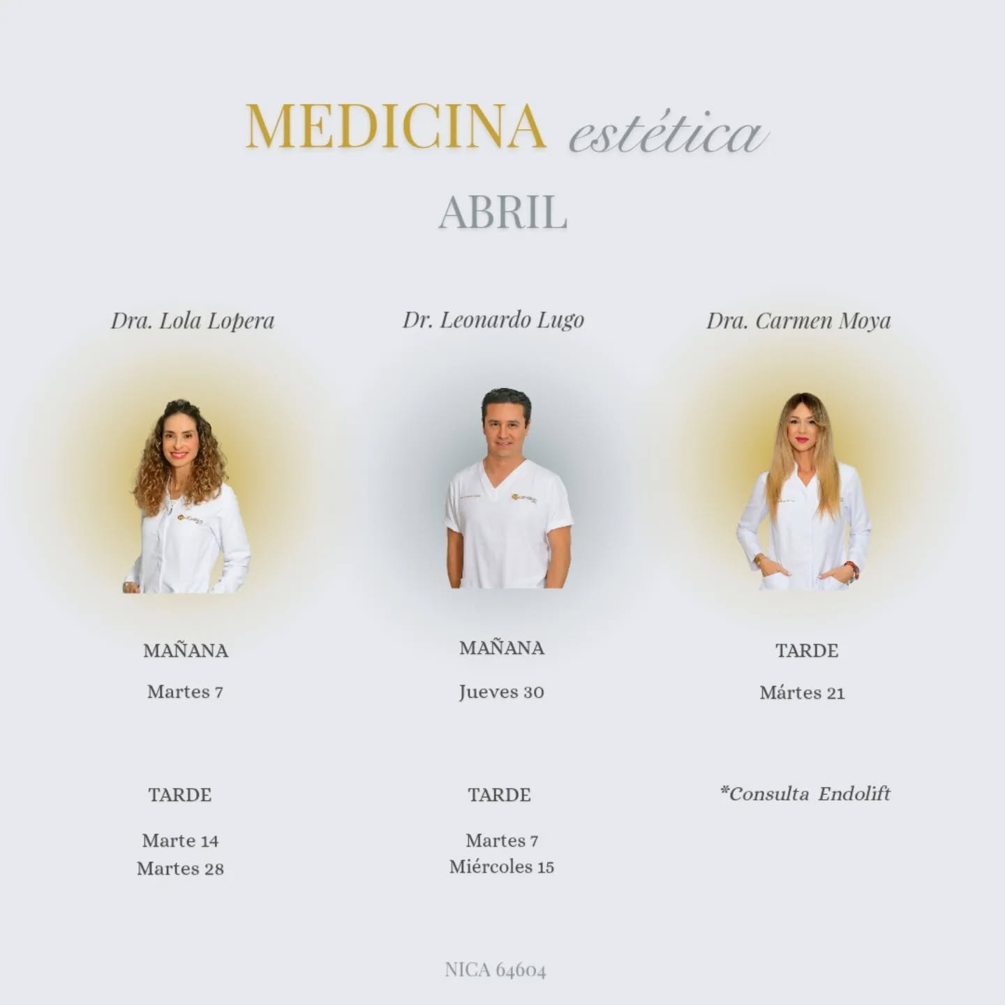 Llega abril y con él un mes con alta demanda en Medicina Estética, el tiempo bueno es lo que tiene y la llegada de las ferias hace que nos acordemos en el último momento de ese tratamiento que hemos ido aplazando.

Por eso, no lo dejes para el final que las agendas se llenan.

Por ahora la doctora Carmen Moya sólo atenderá consultas para Endolift.

Las citas se agotan rápido, asegúrate tu hueco con antelación.

Para más información:
☎️ 687050655

📍C/ Serafín Álvarez Campana 2
Puerto de Santa María 
La Angelita Alta 

#medicinaestetica #acidohialuronico #inductoressecolageno #armonizacionfacial